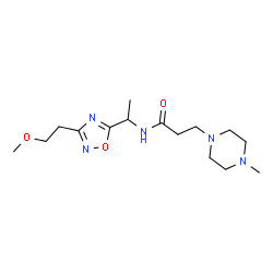ChemSpider 2D Image | N-{1-[3-(2-Methoxyethyl)-1,2,4-oxadiazol-5-yl]ethyl}-3-(4-methyl-1-piperazinyl)propanamide | C15H27N5O3