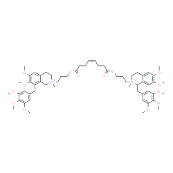 ChemSpider 2D Image | 2-(3-{[(4Z)-8-{3-[6,7-Dimethoxy-2-methyl-8-(3,4,5-trimethoxybenzyl)-3,4-dihydro-2(1H)-isoquinoliniumyl]propoxy}-8-oxo-4-octenoyl]oxy}propyl)-6,7-dimethoxy-2-methyl-1-(3,4,5-trimethoxybenzyl)-1,2,3,4-t
etrahydroisoquinolinium | C58H80N2O14