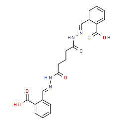 ChemSpider 2D Image | 2,2'-{(1,5-Dioxo-1,5-pentanediyl)bis[(1E)-2-hydrazinyl-1-ylidene(E)methylylidene]}dibenzoic acid | C21H20N4O6