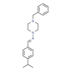 ChemSpider 2D Image | (E)-N-(4-Benzyl-1-piperazinyl)-1-(4-isopropylphenyl)methanimine | C21H27N3