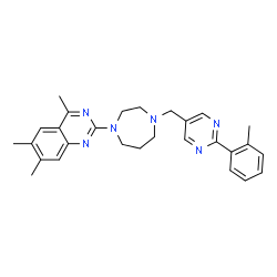 ChemSpider 2D Image | 4,6,7-Trimethyl-2-(4-{[2-(2-methylphenyl)-5-pyrimidinyl]methyl}-1,4-diazepan-1-yl)quinazoline | C28H32N6