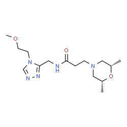 ChemSpider 2D Image | 3-[(2R,6S)-2,6-Dimethyl-4-morpholinyl]-N-{[4-(2-methoxyethyl)-4H-1,2,4-triazol-3-yl]methyl}propanamide | C15H27N5O3