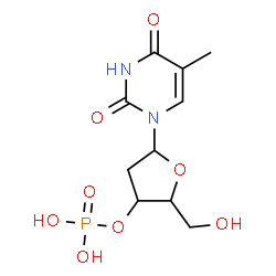 ChemSpider 2D Image | 1-(2-Deoxy-3-O-phosphonopentofuranosyl)-5-methyl-2,4(1H,3H)-pyrimidinedione | C10H15N2O8P