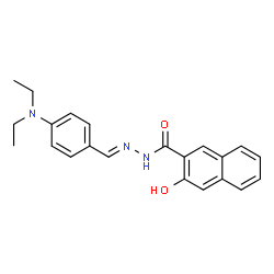 ChemSpider 2D Image | N'-{(E)-[4-(Diethylamino)phenyl]methylene}-3-hydroxy-2-naphthohydrazide | C22H23N3O2