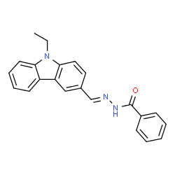 ChemSpider 2D Image | N'-[(E)-(9-Ethyl-9H-carbazol-3-yl)methylene]benzohydrazide | C22H19N3O