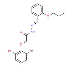 ChemSpider 2D Image | 2-(2,6-Dibromo-4-methylphenoxy)-N'-[(E)-(2-propoxyphenyl)methylene]acetohydrazide | C19H20Br2N2O3