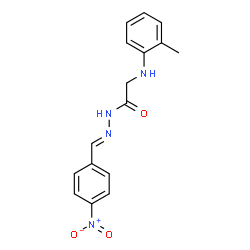ChemSpider 2D Image | 2-[(2-Methylphenyl)amino]-N'-[(E)-(4-nitrophenyl)methylene]acetohydrazide | C16H16N4O3