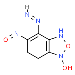 ChemSpider 2D Image | 4-[(E)-Diazenyl]-5-nitroso-6,7-dihydro-2,1,3-benzoxadiazol-1(3H)-ol | C6H7N5O3