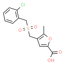 ChemSpider 2D Image | 4-{[(2-Chlorobenzyl)sulfonyl]methyl}-5-methyl-2-furoic acid | C14H13ClO5S