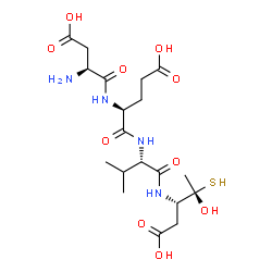 ChemSpider 2D Image | (3S,4S)-3-{[(2S)-2-{[(2S)-2-{[(2S)-2-Amino-3-carboxypropanoyl]amino}-4-carboxybutanoyl]amino}-3-methylbutanoyl]amino}-4-hydroxy-4-sulfanylpentanoic acid | C19H32N4O10S
