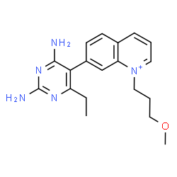 ChemSpider 2D Image | 7-(2,4-Diamino-6-ethyl-5-pyrimidinyl)-1-(3-methoxypropyl)quinolinium | C19H24N5O