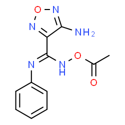 ChemSpider 2D Image | N'-Acetoxy-4-amino-N-phenyl-1,2,5-oxadiazole-3-carboximidamide | C11H11N5O3