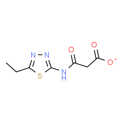 ChemSpider 2D Image | 3-[(5-Ethyl-1,3,4-thiadiazol-2-yl)amino]-3-oxopropanoate | C7H8N3O3S