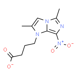 ChemSpider 2D Image | 4-(2,5-Dimethyl-7-nitro-1H-imidazo[1,5-a]imidazol-1-yl)butanoate | C11H13N4O4