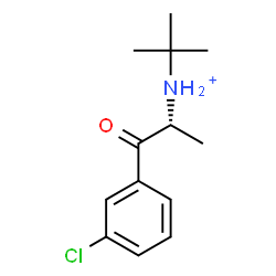 ChemSpider 2D Image | (2R)-1-(3-Chlorophenyl)-N-(2-methyl-2-propanyl)-1-oxo-2-propanaminium | C13H19ClNO