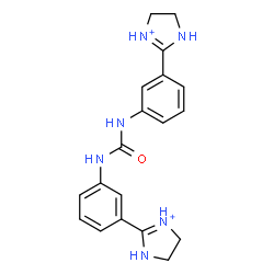 ChemSpider 2D Image | 2,2'-[Carbonylbis(imino-3,1-phenylene)]bis(4,5-dihydro-1H-imidazol-3-ium) | C19H22N6O