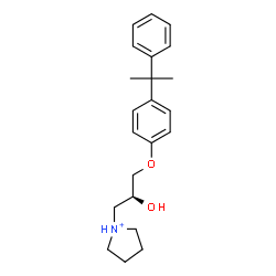 ChemSpider 2D Image | 1-{(2S)-2-Hydroxy-3-[4-(2-phenyl-2-propanyl)phenoxy]propyl}pyrrolidinium | C22H30NO2