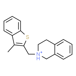 ChemSpider 2D Image | 2-[(3-Methyl-1-benzothiophen-2-yl)methyl]-1,2,3,4-tetrahydroisoquinolinium | C19H20NS