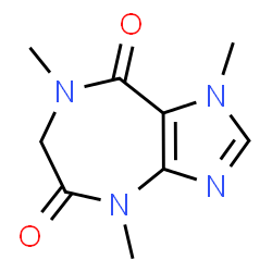ChemSpider 2D Image | 1,4,7-Trimethyl-1,4,6,7-tetrahydroimidazo[4,5-e][1,4]diazepine-5,8-dione | C9H12N4O2