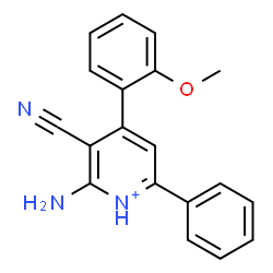 ChemSpider 2D Image | 2-Amino-3-cyano-4-(2-methoxyphenyl)-6-phenylpyridinium | C19H16N3O