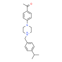 ChemSpider 2D Image | 4-(4-Acetylphenyl)-1-(4-isopropylbenzyl)piperazin-1-ium | C22H29N2O
