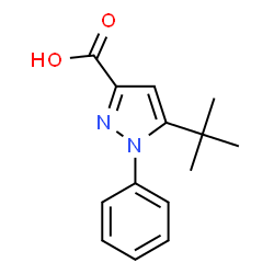 ChemSpider 2D Image | 5-tert-butyl-1-phenyl-1H-pyrazole-3-carboxylic acid | C14H16N2O2