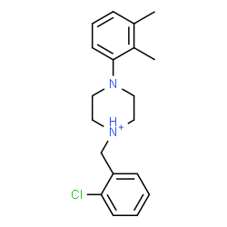 ChemSpider 2D Image | 1-(2-Chlorobenzyl)-4-(2,3-dimethylphenyl)piperazin-1-ium | C19H24ClN2