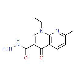 ChemSpider 2D Image | 1-Ethyl-7-methyl-4-oxo-1,4-dihydro-1,8-naphthyridine-3-carbohydrazide | C12H14N4O2