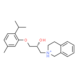ChemSpider 2D Image | 2-[(2R)-2-Hydroxy-3-(2-isopropyl-5-methylphenoxy)propyl]-1,2,3,4-tetrahydroisoquinolinium | C22H30NO2