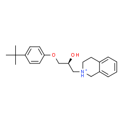 ChemSpider 2D Image | 2-{(2S)-2-Hydroxy-3-[4-(2-methyl-2-propanyl)phenoxy]propyl}-1,2,3,4-tetrahydroisoquinolinium | C22H30NO2