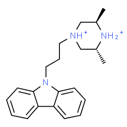 ChemSpider 2D Image | (3R,5R)-1-[3-(9H-Carbazol-9-yl)propyl]-3,5-dimethylpiperazinediium | C21H29N3
