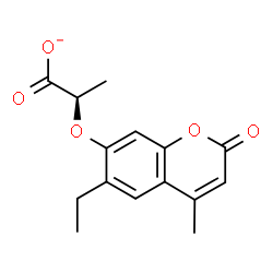 ChemSpider 2D Image | (2R)-2-[(6-Ethyl-4-methyl-2-oxo-2H-chromen-7-yl)oxy]propanoate | C15H15O5