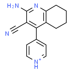 ChemSpider 2D Image | 4-(2-Amino-3-cyano-5,6,7,8-tetrahydro-4-quinolinyl)pyridinium | C15H15N4