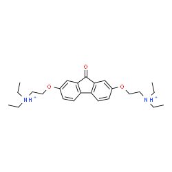 ChemSpider 2D Image | 2,2'-[(9-Oxo-9H-fluorene-2,7-diyl)bis(oxy)]bis(N,N-diethylethanaminium) | C25H36N2O3