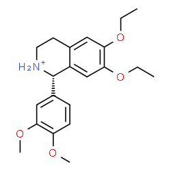 ChemSpider 2D Image | (1S)-1-(3,4-Dimethoxyphenyl)-6,7-diethoxy-1,2,3,4-tetrahydroisoquinolinium | C21H28NO4