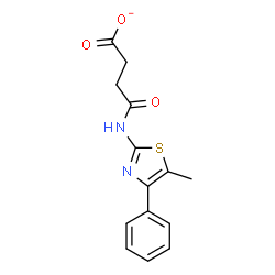 ChemSpider 2D Image | 4-[(5-Methyl-4-phenyl-1,3-thiazol-2-yl)amino]-4-oxobutanoate | C14H13N2O3S