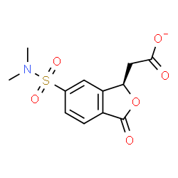 ChemSpider 2D Image | [(1R)-6-(Dimethylsulfamoyl)-3-oxo-1,3-dihydro-2-benzofuran-1-yl]acetate | C12H12NO6S
