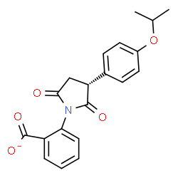ChemSpider 2D Image | 2-[(3R)-3-(4-Isopropoxyphenyl)-2,5-dioxo-1-pyrrolidinyl]benzoate | C20H18NO5