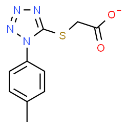 ChemSpider 2D Image | {[1-(4-Methylphenyl)-1H-tetrazol-5-yl]sulfanyl}acetate | C10H9N4O2S