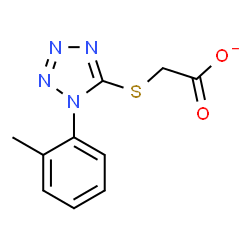 ChemSpider 2D Image | {[1-(2-Methylphenyl)-1H-tetrazol-5-yl]sulfanyl}acetate | C10H9N4O2S