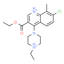 ChemSpider 2D Image | 7-Chloro-3-(ethoxycarbonyl)-4-(4-ethylpiperazin-4-ium-1-yl)-8-methylquinolinium | C19H26ClN3O2