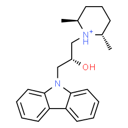 ChemSpider 2D Image | (2S,6S)-1-[(2R)-3-(9H-Carbazol-9-yl)-2-hydroxypropyl]-2,6-dimethylpiperidinium | C22H29N2O