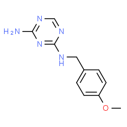 ChemSpider 2D Image | N-(4-Methoxybenzyl)-1,3,5-triazine-2,4-diamine | C11H13N5O