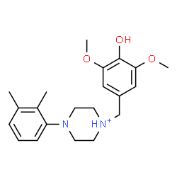 ChemSpider 2D Image | 4-(2,3-Dimethylphenyl)-1-(4-hydroxy-3,5-dimethoxybenzyl)piperazin-1-ium | C21H29N2O3