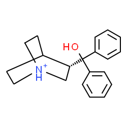 ChemSpider 2D Image | (3S)-3-[Hydroxy(diphenyl)methyl]-1-azoniabicyclo[2.2.2]octane | C20H24NO