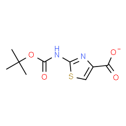 ChemSpider 2D Image | 2-({[(2-Methyl-2-propanyl)oxy]carbonyl}amino)-1,3-thiazole-4-carboxylate | C9H11N2O4S