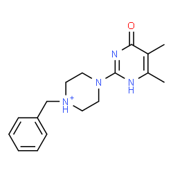 ChemSpider 2D Image | 1-Benzyl-4-(5,6-dimethyl-4-oxo-1,4-dihydro-2-pyrimidinyl)piperazin-1-ium | C17H23N4O