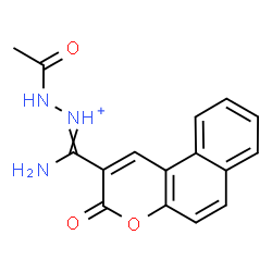 ChemSpider 2D Image | 2-Acetyl-1-[amino(3-oxo-3H-benzo[f]chromen-2-yl)methylene]hydrazinium | C16H14N3O3