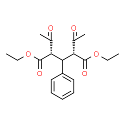 ChemSpider 2D Image | Diethyl (2R,4S)-2,4-diacetyl-3-phenylpentanedioate | C19H24O6