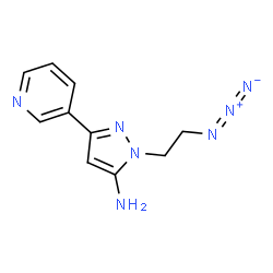 ChemSpider 2D Image | 1-(2-Azidoethyl)-3-(3-pyridinyl)-1H-pyrazol-5-amine | C10H11N7